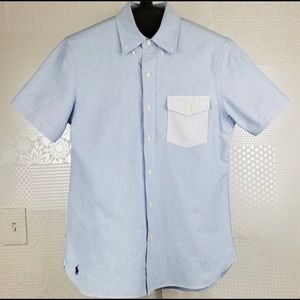 Ralf Lauren blue button down oxford short sleeve